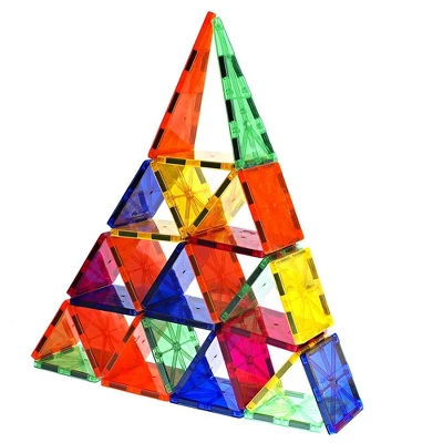 Mag Genius - 32 Pieces Of Colorful And Transparent Mathmatically Shaped Magnetic Building Tiles Play Set 3 Mag Genius - 32 Pieces Of Colorful And Transparent Mathmatically Shaped Magnetic Building Tiles Play Set