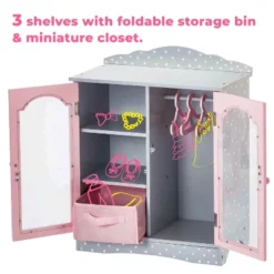 Olivia's Little World Polka Dots Princess Toy Closet With Hangers For 18" Dolls, Gray/Pink -Learning Toys Sales GUEST 5db30c52 316e 46f0 9843 c437713b5ff6