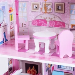 Costway 28'' Pink Dollhouse W/ Furniture Gliding Elevator Rooms 3 Levels Young Girls Toy -Learning Toys Sales GUEST 5f2d2136 5e0e 409e 96e4 6b1f1873c765