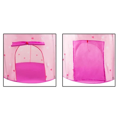 Toy Time Kids' Foldable Popup Princess Castle Play Tent With Carrying Bag - Pink 4 Toy Time Kids' Foldable Popup Princess Castle Play Tent With Carrying Bag - Pink - Image 2