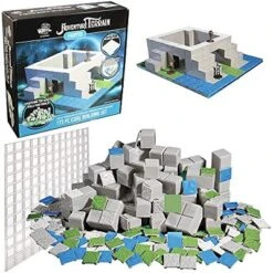 Monster Adventure Terrain - 173pc Painted Core Building Set W Baseplate - Fully Modular And Stackable 3-D Tabletop World Builder