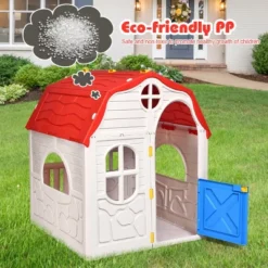 Costway Kids Cottage Playhouse Foldable Plastic Play House Indoor Outdoor Toy Portable -Learning Toys Sales GUEST 67c8dca3 fe4d 4daa 85b9 e05944207906