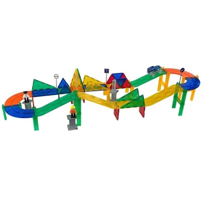 Mag Genius 55 Pieces Magnetic Speedway Racetracks With Self Driving Battery Powered Race Cars 4 Mag Genius 55 Pieces Magnetic Speedway Racetracks With Self Driving Battery Powered Race Cars - Image 2