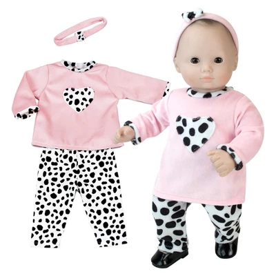 Sophia’s 3 Piece Dalmatian Print Set For 15" Dolls, Pink 4 Sophia’s 3 Piece Dalmatian Print Set For 15" Dolls, Pink - Image 2