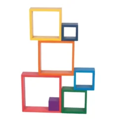 TickiT Wooden Rainbow Architect Squares, Set Of 7