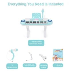 Costway Z-Shaped Kids Toy Keyboard Piano 37-Key Electronic Organ Light W/Microphone -Learning Toys Sales GUEST 6eb31349 71aa 48fa a4ca 699141d70526