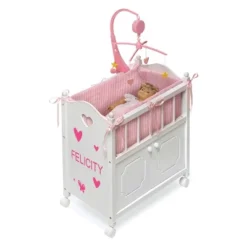 Badger Basket Cabinet Doll Crib With Gingham Bedding And Free Personalization Kit - White/Pink -Learning Toys Sales GUEST 6f8c47a0 3671 41ba 8704 a93504dcec33