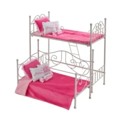Badger Basket Scrollwork Metal Doll Loft Bed With Daybed And Bedding - White/Pink -Learning Toys Sales GUEST 71a30437 a948 4893 88eb 3b3e2c579dd7