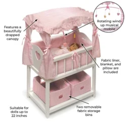 Badger Basket Doll Canopy Crib With Mobile & Storage Bins -Learning Toys Sales GUEST 72b16dc5 3e92 4f85 91fd 6a91919204e9