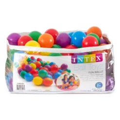 Intex Small Plastic Multi-Colored Fun Ballz For Indoor And Outdoor Ball Pits Or Splash Pools With Storage Carrying Bag, (100 Pack) -Learning Toys Sales GUEST 72badd27 b87e 4a78 a2eb 3b776654066f