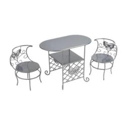 Badger Basket Tea Time Metal Doll Table And Chair Set With Accessories - Silver/Pink/Multi -Learning Toys Sales GUEST 7a416550 b57d 4283 b834 12485f8f55a7