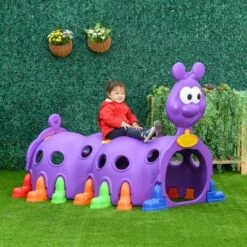 Qaba Caterpillar Climbing Tunnel For Kids Climb-N-Crawl Toy Indoor & Outdoor Toddler Play Structure For 3-6 Years Old, Purple -Learning Toys Sales GUEST 7b8e1c61 17aa 4635 8313 37d3fbfc1a5d