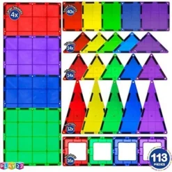 Magnetic Tiles Building Blocks 100pc Set - Includes Bonus 13 Piece Insert Alphabet Cards - STEM 3D Magnet Tiles - Play22usa -Learning Toys Sales GUEST 7bbc511a 6580 4f6e 88be 00319aedcddf