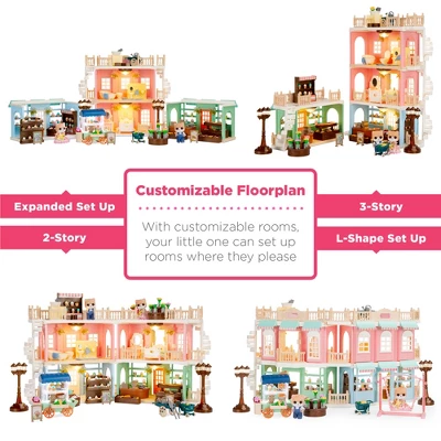 Best Choice Products Deluxe Cottage Dollhouse Mansion Pretend Toy Playset W/ 225 Accessories And Tiny Critters For Kids 4 Best Choice Products Deluxe Cottage Dollhouse Mansion Pretend Toy Playset W/ 225 Accessories And Tiny Critters For Kids - Image 2
