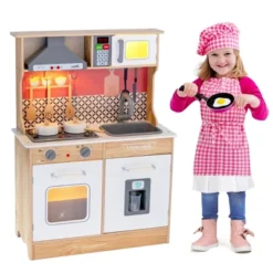 Costway Wooden Kitchen Playset Multi-Functional Pretend Cooking Set W/ Lights & Sounds -Learning Toys Sales GUEST 7ec9b8ec 9842 4fcb 81da e1e663bc0a00