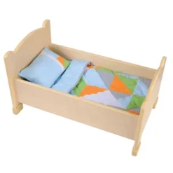 Kaplan Early Learning Wooden Doll Bed With Bedding -Learning Toys Sales GUEST 8045e41c 0147 4250 8d13 bfebcfd89b35