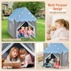 Costway Kids Playhouse Tent Large Castle Fairy Tent Gift W/Star Lights Mat -Learning Toys Sales GUEST 80bbdeba d39e 45ab 96b4 3e7abd08e0d4