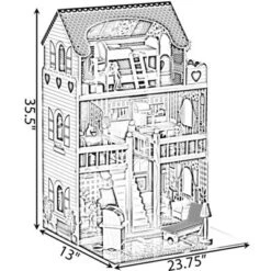 ShpilMaster Wooden Doll House With Toys And Furniture Accessories With LED Light For Ages 3+ -Learning Toys Sales GUEST 80db19f0 0889 4bd2 a30c b6c9407ac1db