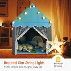 Costway Kids Playhouse Tent Large Castle Fairy Tent Gift W/Star Lights Mat -Learning Toys Sales GUEST 835f5191 e861 46c8 bb1c 8b96798d04aa