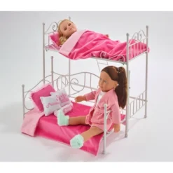 Badger Basket Scrollwork Metal Doll Loft Bed With Daybed And Bedding - White/Pink -Learning Toys Sales GUEST 84b0cf80 a76c 42a7 b1f6 074bf917b139