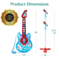 Best Choice Products 19in Kids Flash Guitar, Pretend Play Musical Instrument Toy For Toddlers W/ Mic, Stand - Blue -Learning Toys Sales GUEST 8841f4ce 6b74 4a90 8b23 93b851dbae4a