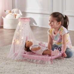 Starlights LED Canopy Metal Doll Bed With Bedding - Pink -Learning Toys Sales GUEST 899ecc6f 4c1f 4dfb 9af0 86803f3c62df