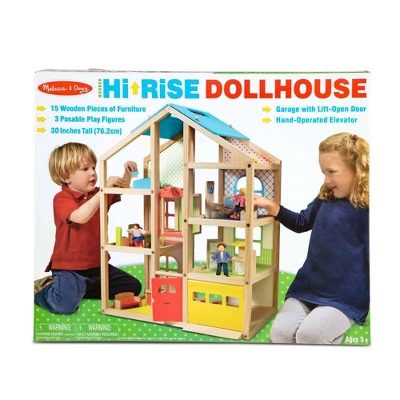 Melissa & Doug Hi-Rise Wooden Dollhouse With Furniture, Garage And Working Elevator 4 Melissa & Doug Hi-Rise Wooden Dollhouse With Furniture, Garage And Working Elevator - Image 2