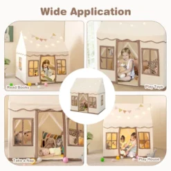Costway Kids Play Castle Tent Large Playhouse Toys Gifts With Star Lights Washable Mat -Learning Toys Sales GUEST 8a4ae2af df59 4c3b 8a01 6e6ae113f84d