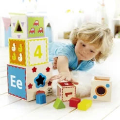 HAPE Pyramid Of Play Toddler Wooden Nesting Blocks