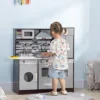 Qaba Wooden Play Kitchen With Lights Sounds, Kids Kitchen Playset With Washing Machine, Water Dispenser, Microwave, Range Hood, Refrigerator -Learning Toys Sales GUEST 8e77ceee e6b0 4343 840b 641a06d2fda2