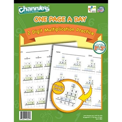 2pk One Page A Day Single And Double Digit Multiplication Math Practice Kit - Channie's 5 2pk One Page A Day Single And Double Digit Multiplication Math Practice Kit - Channie's - Image 3
