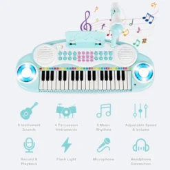Costway 37-Key Kids Piano Keyboard Playset Electronic Organ Light BluePink -Learning Toys Sales GUEST 9804ed6a 55d3 43dc 8799 d7d305505547