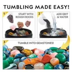 NATIONAL GEOGRAPHIC Rock Tumbler Kit, 3LB Extra Large Capacity, 3LB Rough Gemstones, 4 Polishing Grits, Jewelry Fastenings, Educational STEM Science Kit -Learning Toys Sales GUEST 99bb0401 7eea 4eb7 afc8 b2e188e72fdf