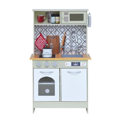 Teamson Kids Little Chef Boston Farmhouse Wooden Kitchen Playset, Green/White 13 Teamson Kids Little Chef Boston Farmhouse Wooden Kitchen Playset, Green/White - Image 11