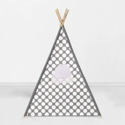 Bacati - Mix N Match Gray Yellow Large Dots/Pin Dots Play Tent For Kids/Toddlers, 100% Cotton Percale Fabric Cover -Learning Toys Sales GUEST a11f012c 466f 410b ab9c b96466207912