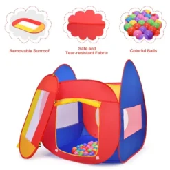 Costway Portable Kid Baby Play House Indoor Outdoor Toy Tent Game Playhut With 100 Balls -Learning Toys Sales GUEST ab45c607 5255 4377 b07b 1224f1f6f9d3