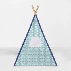 Bacati - Noah Boys Mint Navy Play Tent For Kids/Toddlers, 100% Cotton Percale Fabric Cover -Learning Toys Sales GUEST afa6bc70 ad5c 414c a33b b87afafb479e