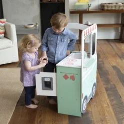 HearthSong Orders Up 4'L X 3'H Kids' Pretend-Play Wooden Food Truck Kitchen And 12 Piece Wooden Culinary Play Set -Learning Toys Sales GUEST b096b774 4461 43ed aa8a a79b54cf54ec