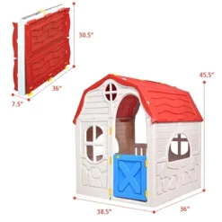 Costway Kids Cottage Playhouse Foldable Plastic Play House Indoor Outdoor Toy Portable -Learning Toys Sales GUEST b2991186 1594 47a0 93ce 8fb7624b9e03