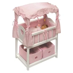 Badger Basket Doll Canopy Crib With Mobile & Storage Bins -Learning Toys Sales GUEST b3496e19 7228 4492 9512 3b5256f1396f