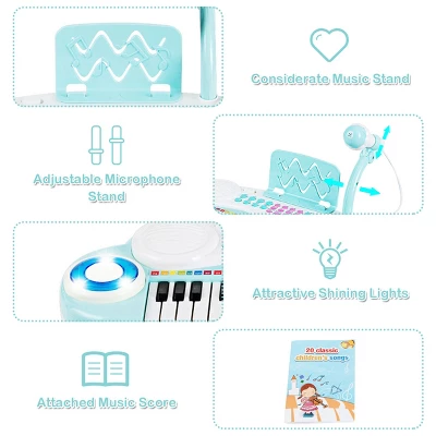 Costway 37-Key Toy Keyboard Piano Electronic Musical Instrument BluePink 11 Costway 37-Key Toy Keyboard Piano Electronic Musical Instrument BluePink - Image 9