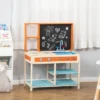 Qaba Kids Kitchen Playset, Wooden Pretend Play Kitchen Toy Set For Toddlers With Chalkboard, Removable Sink, Faucet, Storage Shelves, For 3-8 Years -Learning Toys Sales GUEST b73932f9 76cc 457f a835 285b3d082e14
