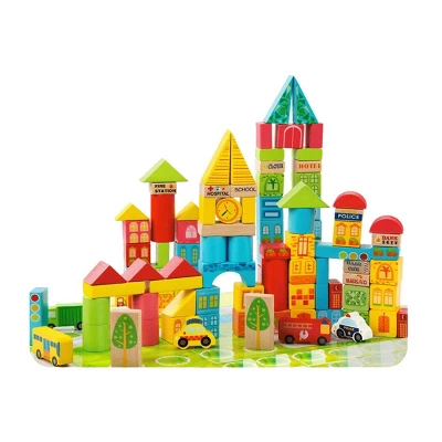 Insten 100 Piece Set Wooden Building Blocks Of City And Transportation 4 Insten 100 Piece Set Wooden Building Blocks Of City And Transportation - Image 2