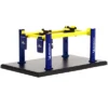 Adjustable Four-Post Lift "Michelin" Blue And Bright Yellow "Four-Post Lifts" Series 3 1/64 Diecast Model By Greenlight