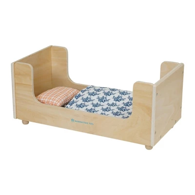Manhattan Toy Sleep Tight Wooden Play Sleigh Bed With Pillow And Blanket For Dolls And Stuffed Animals 9 Manhattan Toy Sleep Tight Wooden Play Sleigh Bed With Pillow And Blanket For Dolls And Stuffed Animals - Image 7