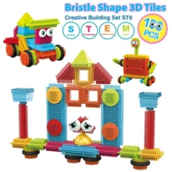 Contixo STEM Building Toys, ST6 100 Pcs Bristle Shape 3D Tiles Set Construction Learning Stacking Educational Blocks, Creativity Beyond Imagination -Learning Toys Sales GUEST c17db67d 175b 477f 8fcb 924c4022dd30