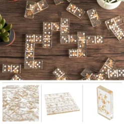 Acrylic Dominos Set - 28-Piece Domino Game With Display Box - Strategy Game, Tabletop Decoration And Modern Home Decor - Gold Foil -Learning Toys Sales GUEST c2aeb261 d86f 4c68 b4ba 81ed8c0b2713