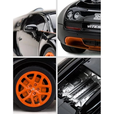 Link Ready! Set! Play!1:24 Scale Radio Remote Control Bugatti Veyron Car Toy - Black/Orange 6 Link Ready! Set! Play!1:24 Scale Radio Remote Control Bugatti Veyron Car Toy - Black/Orange - Image 4