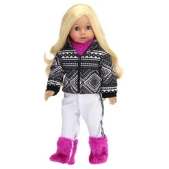 Sophia’s Print Ski Coat, White Pants, Neck Warmer, & Boots Set For 18” Dolls, Black/Berry -Learning Toys Sales GUEST c36ba81d 0297 4acf ac5e e6b29229b2f7