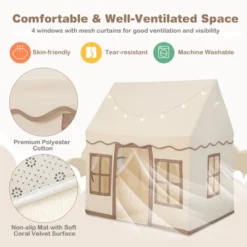 Costway Kids Play Castle Tent Large Playhouse Toys Gifts With Star Lights Washable Mat -Learning Toys Sales GUEST c383633d 5744 40e6 be39 1cd486eeaf0a